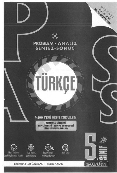 PROBLEM ANALİZ SENTEZ SONUÇ TÜRKÇE YKS Fotokopi