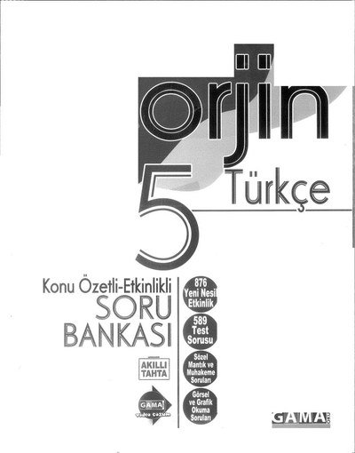 ORJİN TÜRKÇE SORU BANKASI YKS Fotokopi