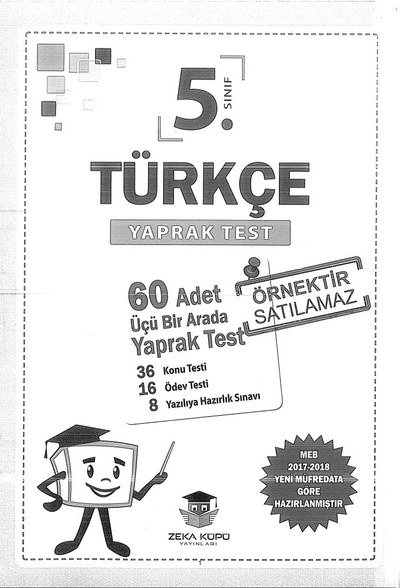 TÜRKÇE YAPRAK TEST YKS Fotokopi