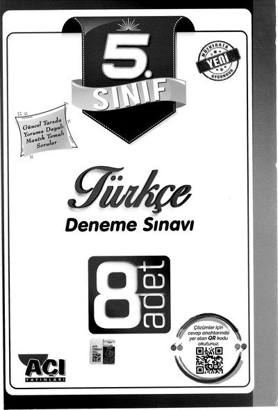 TÜRKÇE DENEME SINAVI 8 ADET YKS Fotokopi