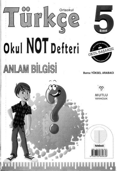 TÜRKÇE OKUL NOT DEFTERİ ANLAM BİLGİSİ YKS Fotokopi