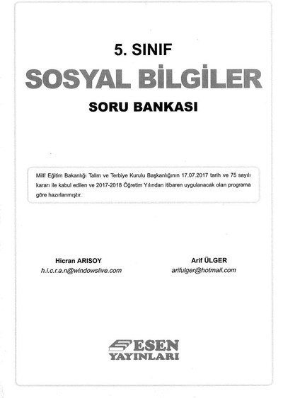 SOSYAL BİLGİLER SORU BANKASI YKS Fotokopi