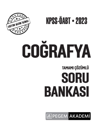 COĞRAFYA TAMAMI ÇÖZÜMLÜ SORU BANKASI YKS Fotokopi