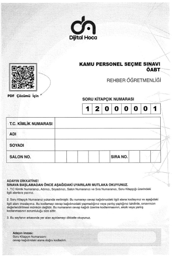 REHBER ÖĞRETMENLİĞİ 6*75 DENEME ÇÖZÜMLÜ YKS Fotokopi