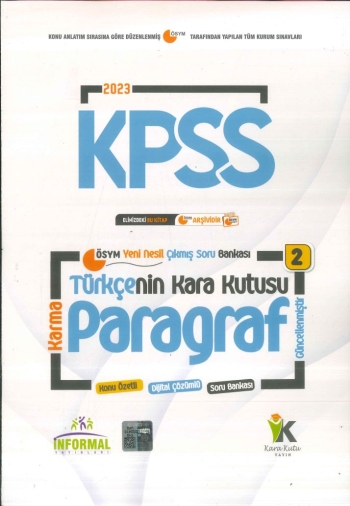 TÜRKÇENİN KARA KUTUSU PARAGRAF (KARMA) YKS Fotokopi