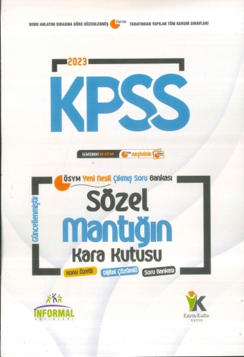 SÖZEL MANTIĞIN KARA KUTUSU YKS Fotokopi