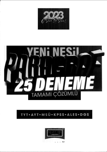 YENİ NESİL PARAGRAF 25 DENEME ÇÖZÜÖMLÜ YKS Fotokopi