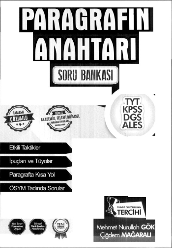 PARAGRAFIN ANAHTARI SORU BANKASI YKS Fotokopi