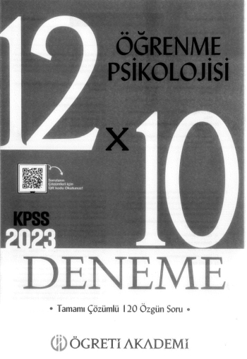 ÖĞRENME PSİKOLOJİSİ 12*10 ÇÖZÜMLÜ DENEME YKS Fotokopi