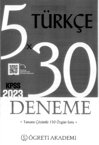 TÜRKÇE 5*30 DENEME ÇÖZÜMLÜ YKS Fotokopi