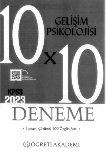 GELİŞİM PSİKOLOJİSİ 10*10 DENEME ÇÖZÜMLÜ YKS Fotokopi