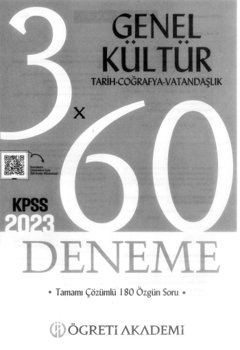 TARİH COĞRAFYA VATANDAŞLIK 3*60 DENEME ÇÖZÜMLÜ YKS Fotokopi