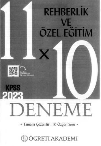 REHBERLİK VE ÖZEL EĞİTİM 11*10 DENEME ÇÖZÜMLÜ YKS Fotokopi