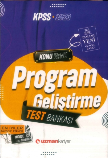 PROGRAM GELİŞTİRME TEST BANKASI KONU KONU YKS Fotokopi