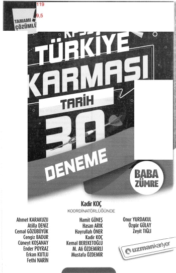 TÜRKİYE KARMASI TARİH 30 DENEME YKS Fotokopi
