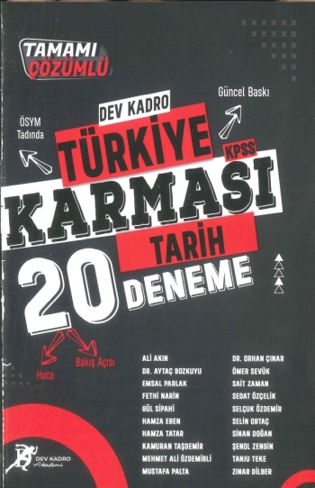 DEV KADRO TÜRKİYE KARMASI TARİH ÇÖZÜMLÜ 20 DENEME YKS Fotokopi