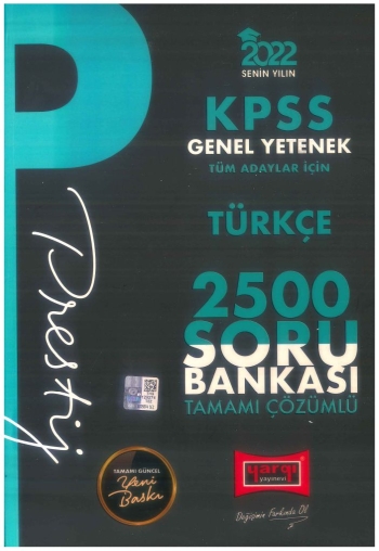 PRESTİJ SERİSİ TÜRKÇE 2500 SORU BANKASI ÇÖZÜMLÜ YKS Fotokopi