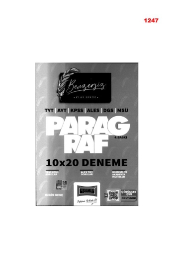 BENZERSİZ SERİSİ PARAGRAF 10*20 DENEME YKS Fotokopi