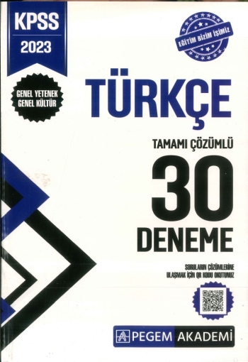 TÜRKÇE TAMAMI ÇÖZÜMLÜ 30 DENEME YKS Fotokopi