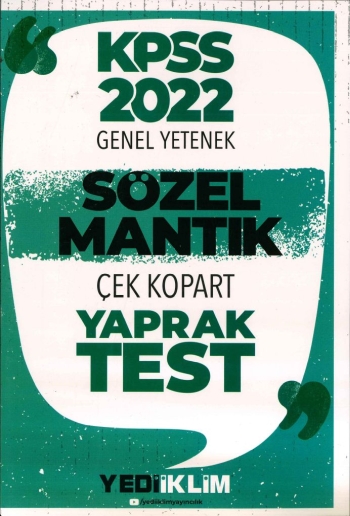 SÖZEL MANTIK ÇEK KOPART YARAK TEST YKS Fotokopi