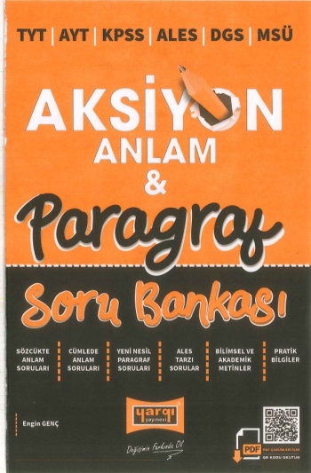 AKSİYON ANLAM PARAGRAF SORU BANKASI YKS Fotokopi