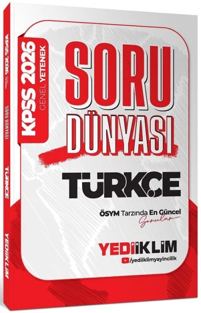 2026 KPSS Genel Yetenek Türkçe Soru Dünyası Yediiklim Yayınları YKS Fotokopi