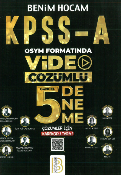 KPSS A Grubu ÖSYM Formatında Video Çözümlü 5 Deneme Benim Hocam Yayınları YKS Fotokopi