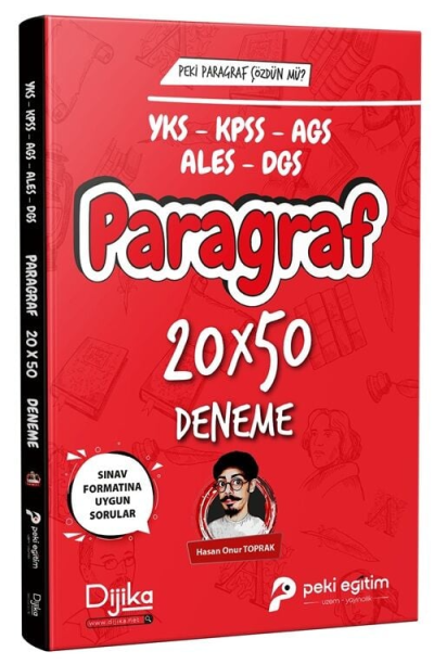 2026 KPSS YKS MEB-AGS ALES DGS Paragraf 20x50 Deneme Dijika Yayınları YKS Fotokopi