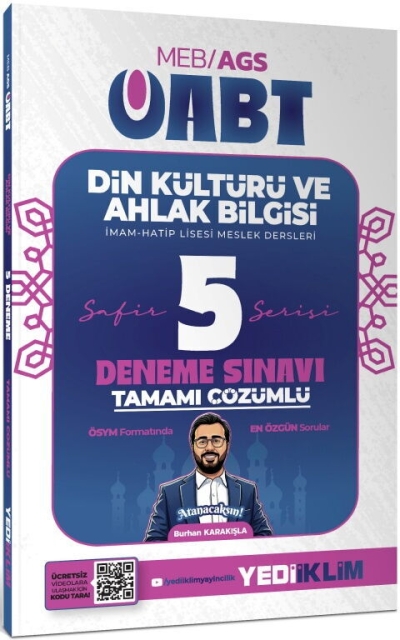 2027 MEB AGS ÖABT Safir Din Kültürü Ve Ahlak Bilgisi Tamamı Çözümlü 5 Deneme Yediiklim Yayınları YKS Fotokopi