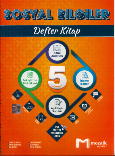 5. Sınıf Sosyal Bilgiler Defter Kitap Mozaik Yayınları YKS Fotokopi