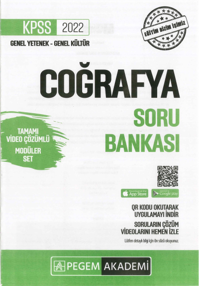 COĞRAFYA SORU BANKASI MODÜLER SET YKS Fotokopi