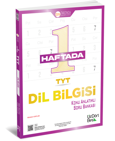 2027 TYT 1 Haftada TYT Dil Bilgisi Konu Anlatımlı Soru Bankası Üç Dört Beş Yayınları YKS Fotokopi
