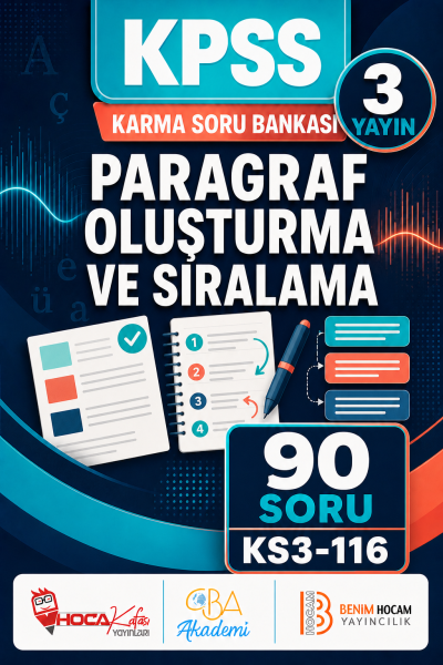 Paragraf Oluşturma ve Sıralama 3 Yayın 90 Soru (Benim Hocam - CBA - Hoca Kafası Yayınları) YKS Fotokopi