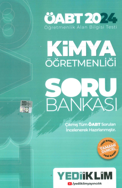 ÖABT KİMYA ÖĞRETMENLİĞİ SORU BANKASI YKS Fotokopi