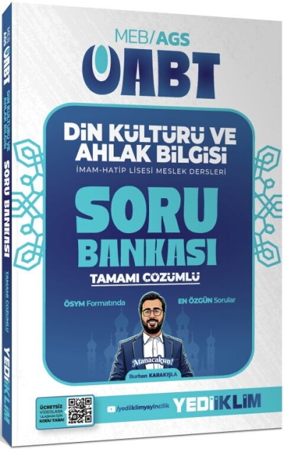 MEB AGS ÖABT Din Kültürü ve Ahlak Bilgisi Tamamı çözümlü Soru Bankası Yediiklim Yayınları YKS Fotokopi