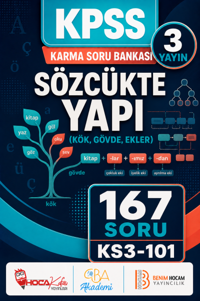 Sözcükte Yapı (Kök, Gövde, Ekler) 3 Yayın 167 Soru (Benim Hocam - CBA - Hoca Kafası Yayınları)