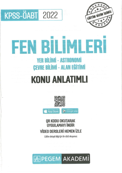 FEN BİLİMLERİ KONU ANLATIMI YER BİLİMİ-ASTRONOMİ-ÇEVRE BİLİMİ-ALAN EĞİTİMİ YKS Fotokopi