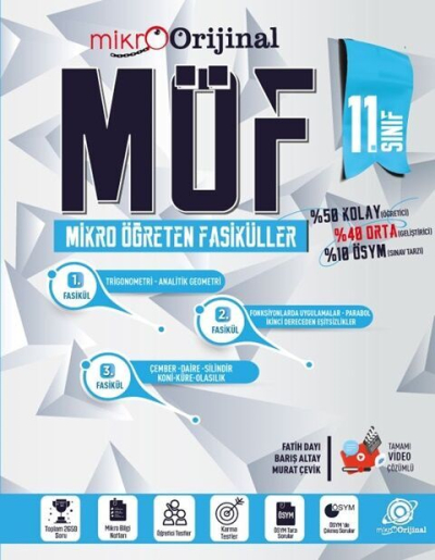 Mikro 11. Sınıf Matematik MÖF Mikro Öğreten Fasiküller Orijinal Yayınları YKS Fotokopi