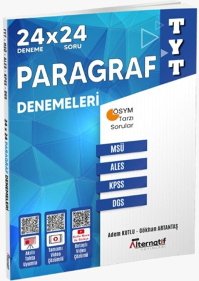 Alternatif Yayınları TYT Paragraf 24 x 24 Deneme YKS Fotokopi