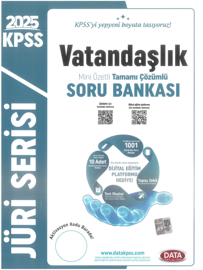 2025 KPSS Vatandaşlık Jüri Serisi Mini Özetli Tamamı Çözümlü Soru Bankası Data Yayınları YKS Fotokopi