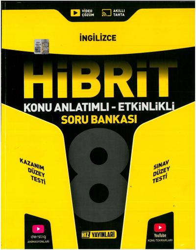 8. Sınıf HİBRİT İngilizce Soru Bankası Hız Yayınları YKS Fotokopi