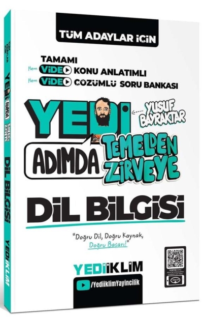Tüm Adaylar İçin Yedi Adımda Temelden Zirveye Dil Bilgisi Video Konu Anlatımlı Video Çözümlü Soru Bankası Yediiklim Yayınları YKS Fotokopi