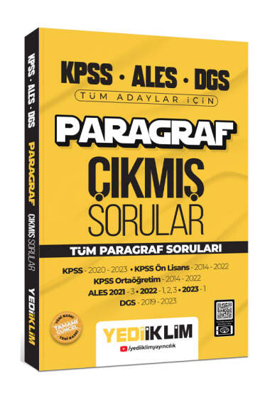 2024 KPSS ALES DGS Paragraf Konularına Göre Tamamı Çözümlü Çıkmış Sorular YKS Fotokopi