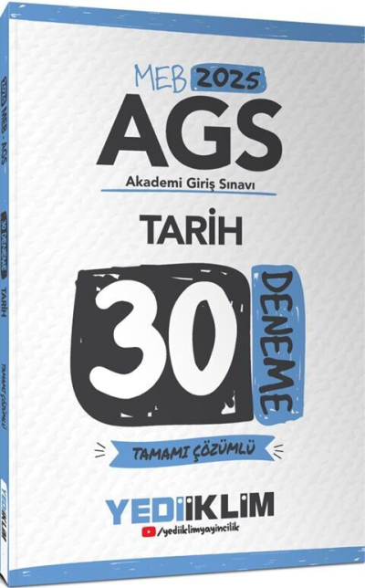 2025 MEB AGS Tarih Tamamı Çözümlü 30 Deneme Yediiklim Yayınları YKS Fotokopi