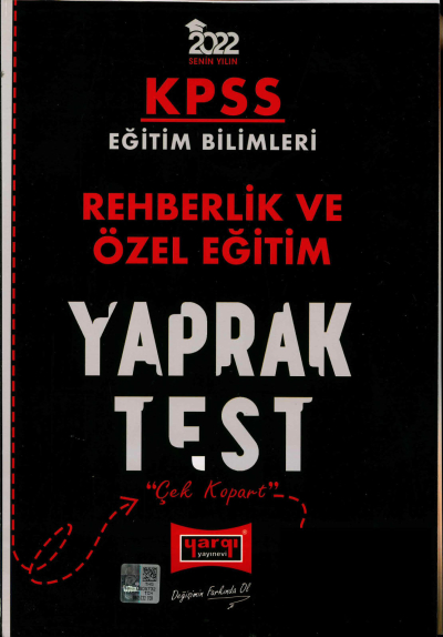 REHBERLİK VE ÖZEL EĞİTİM YAPRAK TEST YKS Fotokopi
