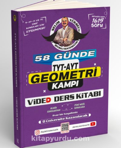 Bıyıklı Matematik 58 Günde TYT AYT GEOMETRI Video Ders Kitabı Selim Yüksel YKS Fotokopi