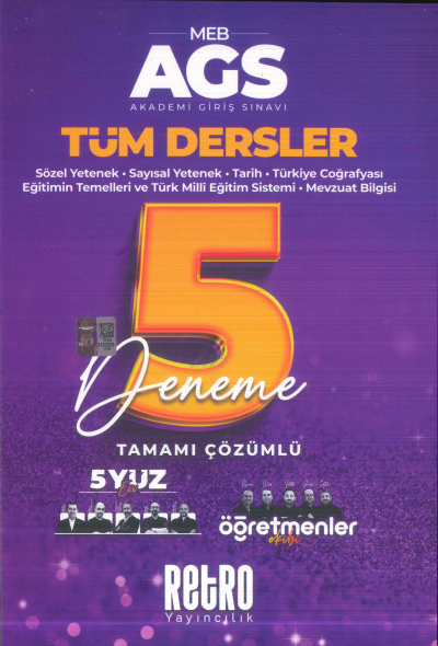 2025 MEB AGS Tüm Dersler Tamamı Çözümlü 5 Deneme Retro Yayıncılık YKS Fotokopi