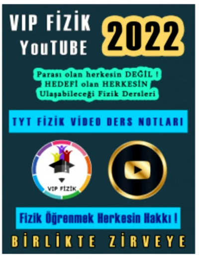 2022 Güncel TYT VİP FİZİK Video Serisi YKS Fotokopi