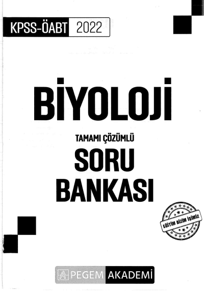 BİYOLOJİ TAMAMI ÇÖZÜMLÜ SORU BANKASI YKS Fotokopi