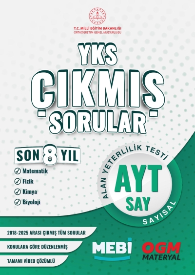 YKS Çıkmış Sorular AYT Sayısal Son 8 Yıl (2018-205) MEB OGM